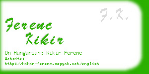 ferenc kikir business card